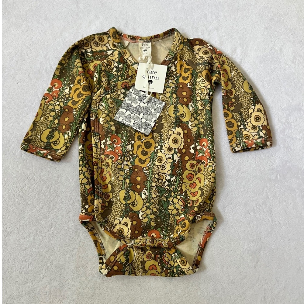 Kate Quinn Bodysuit Multicolor Retro Floral Organic Cotton 6-12M
